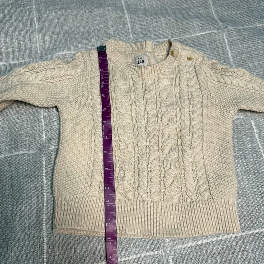 Baby GAP 12-18‎ Months Fisherman Sweater Cable Knit Button Collar Cotton